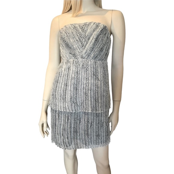 Zara snake print strapless tiered dress - Picture 1 of 10